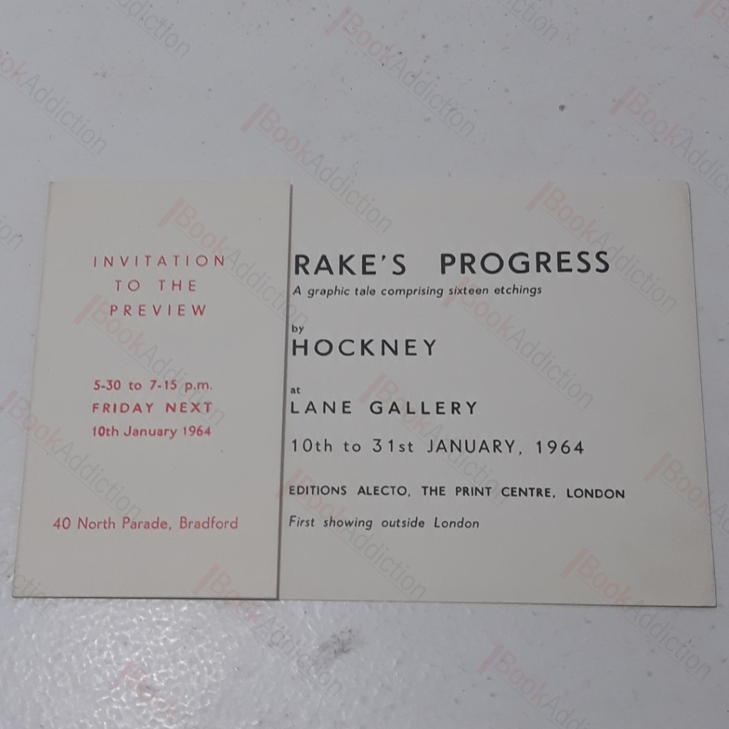 Invitation to the Preview of David Hockney's A Rake's Progress, 10 January 1964