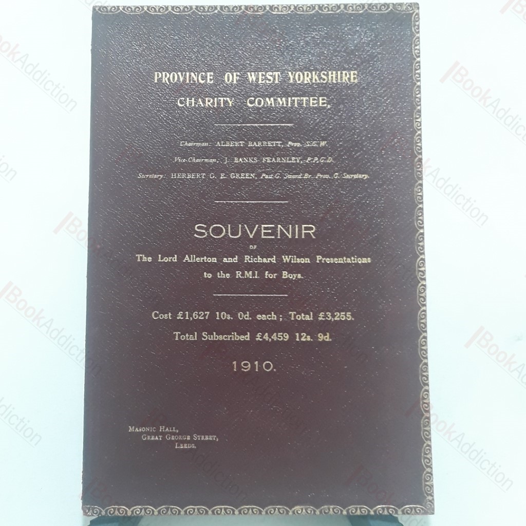 Extract from the Report of the Provincial Grand Lodge, held at Huddersfield, October 27th, 1919