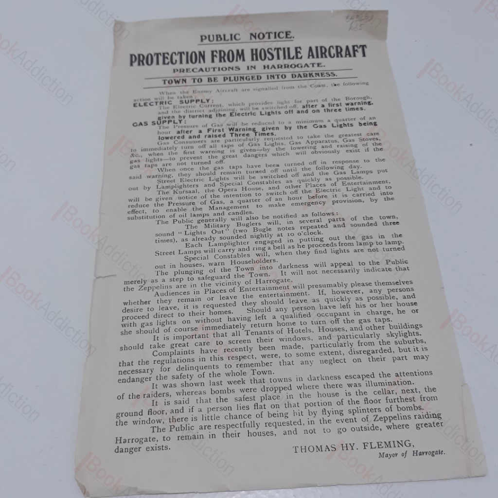 Air Raid Protection Notice : Protection from Hostile Aircraft - Public Notice, Harrogate (First World War)