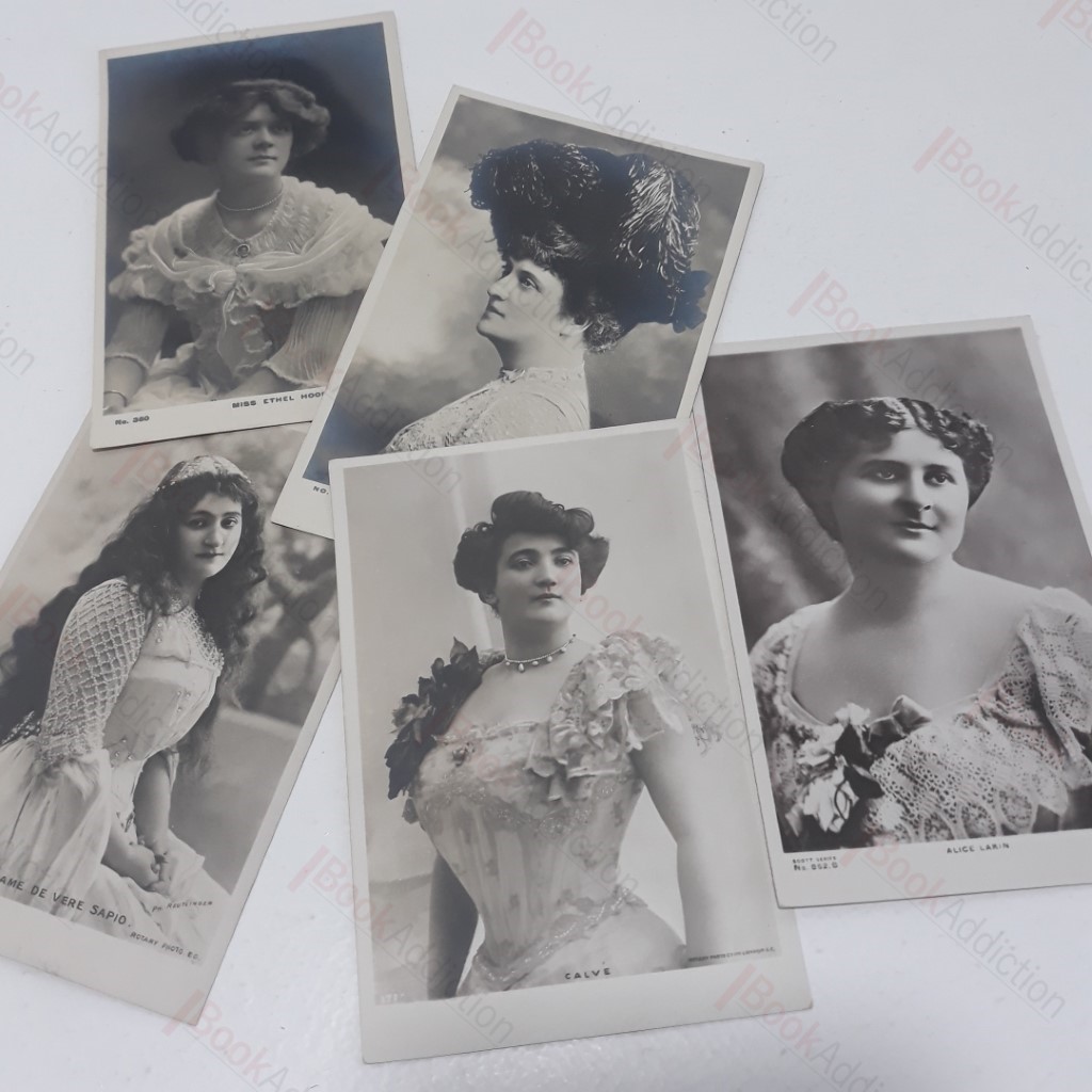 Collection of Four Postcards of Female Singers of the late 19th Century - Emma Calve, Madame Fanny Moody, Madame Clementine De Vere Sapio, Miss Ethel Hook, Miss Alice Larkin