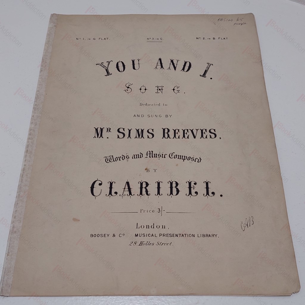 You and I, Sung by Mr Sims Reeves