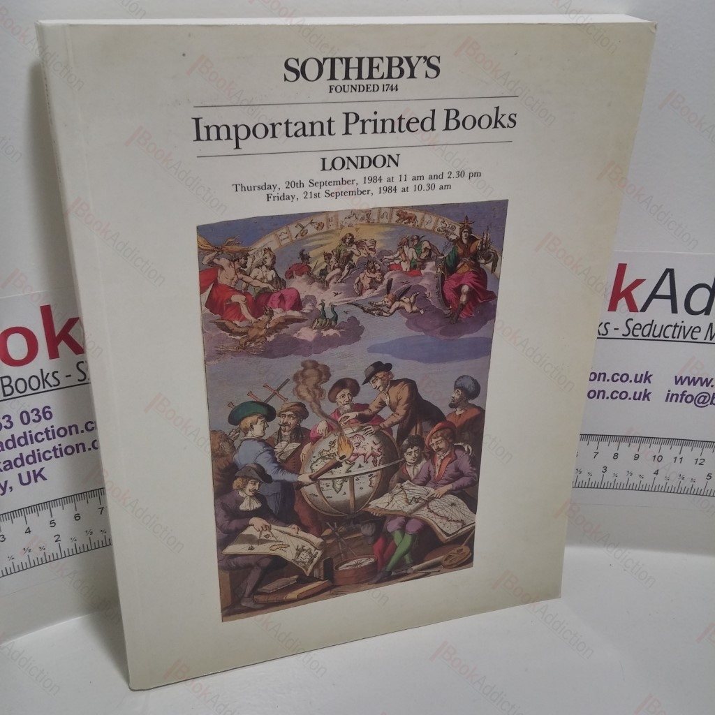 Important Printed Books, Atlases and Maps (Auction Catalogue, Sotheby's, London, 20-21 September 1984)