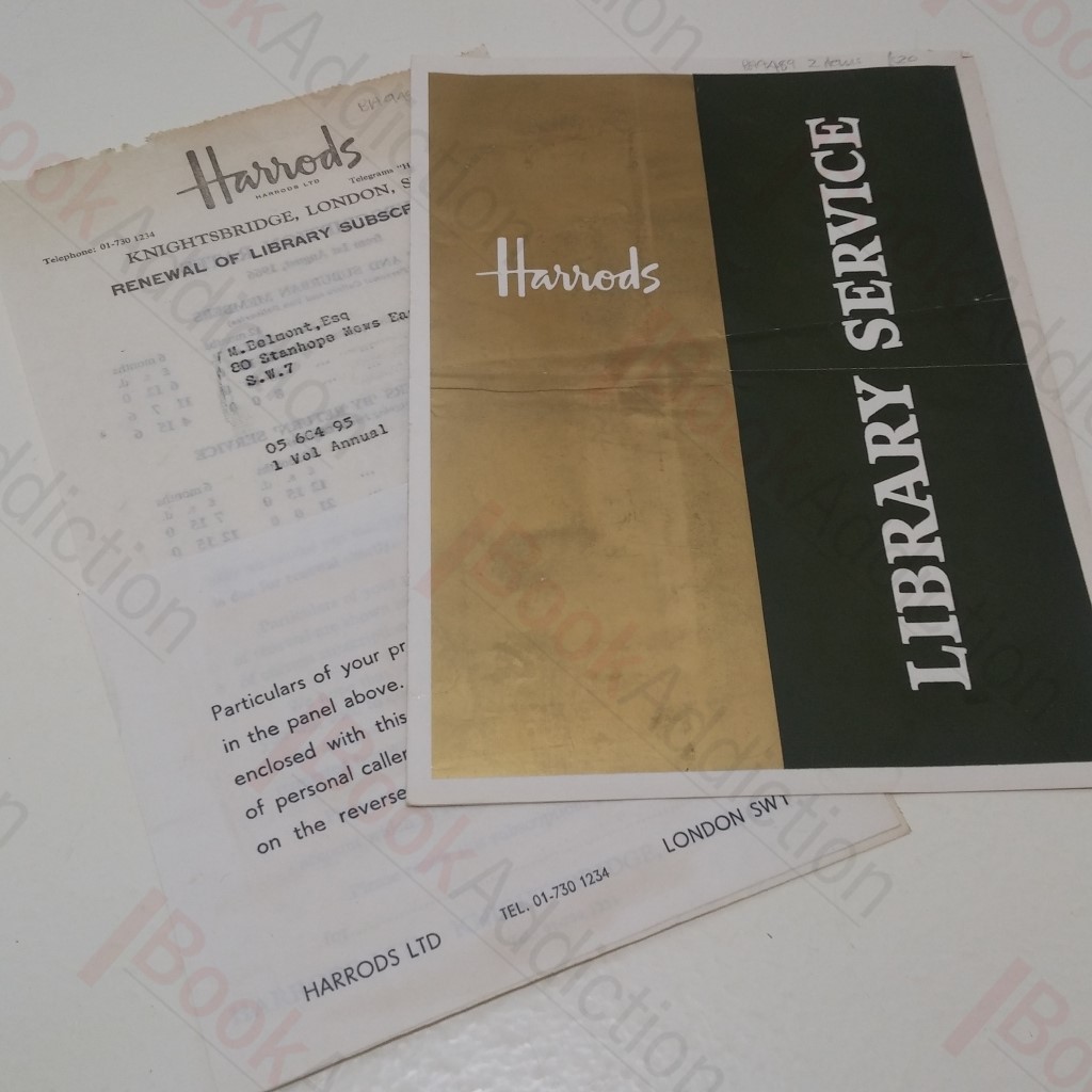 Harrods Library Service Brochure,1970, with Subscription Renewal Form for 1970