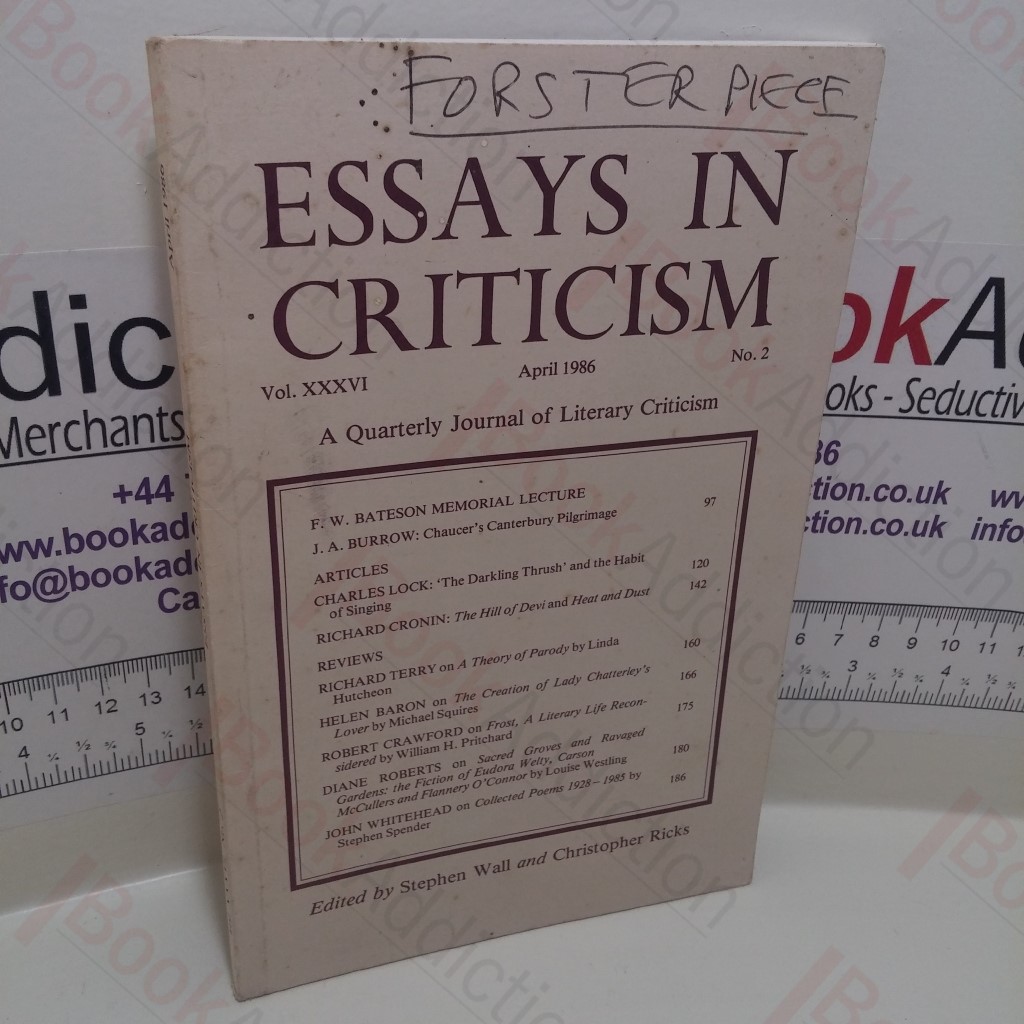 Essays in Criticism : Volume XXXVI, No. 2, April 1986