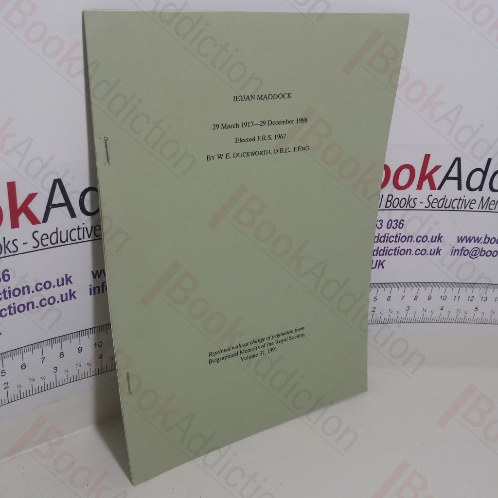 Ieuan Maddock, 29 March 1917-29 December 1988