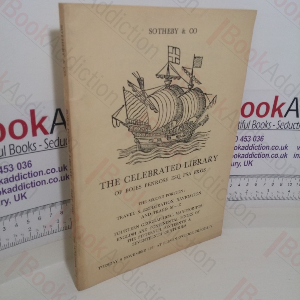 The Celebrated Library of Boies Penrose Esq: The Second Portion (Auction Catalogue for Sotheby and Co, London 9 Nov 1971)