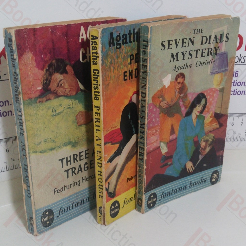 The Seven Dials Mystery; Three Act Tragedyy; Peril at End House (Three vintage Agatha Christie Paperbacls)