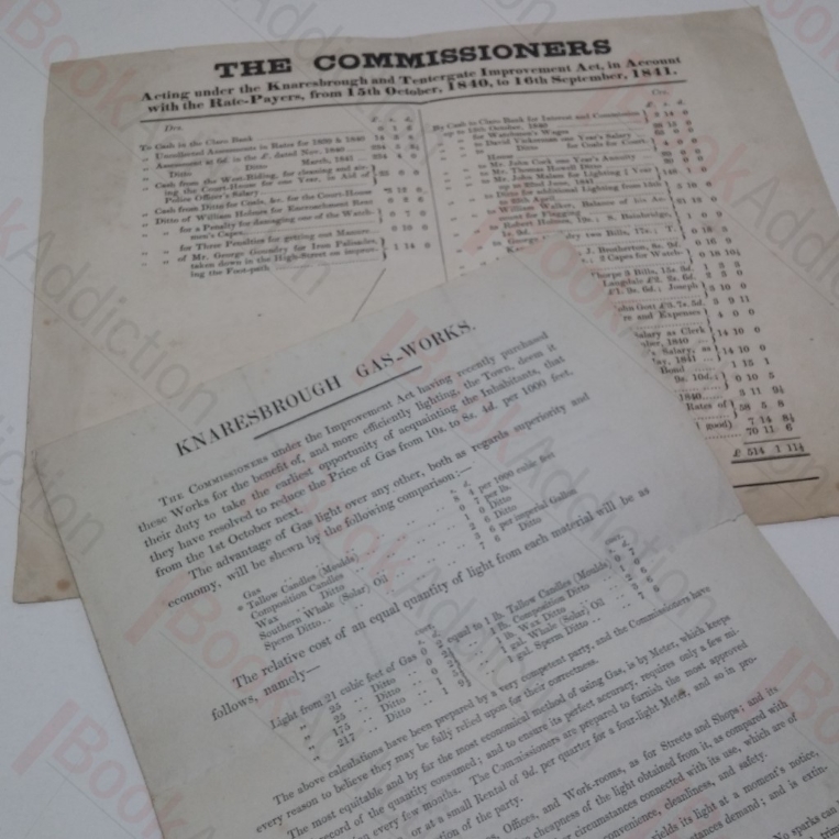 Knaresborough Gas Works (1846); The Commissioners Acting Under the Knaresborough and Tentergate Improvement Act Account for 1840-1841