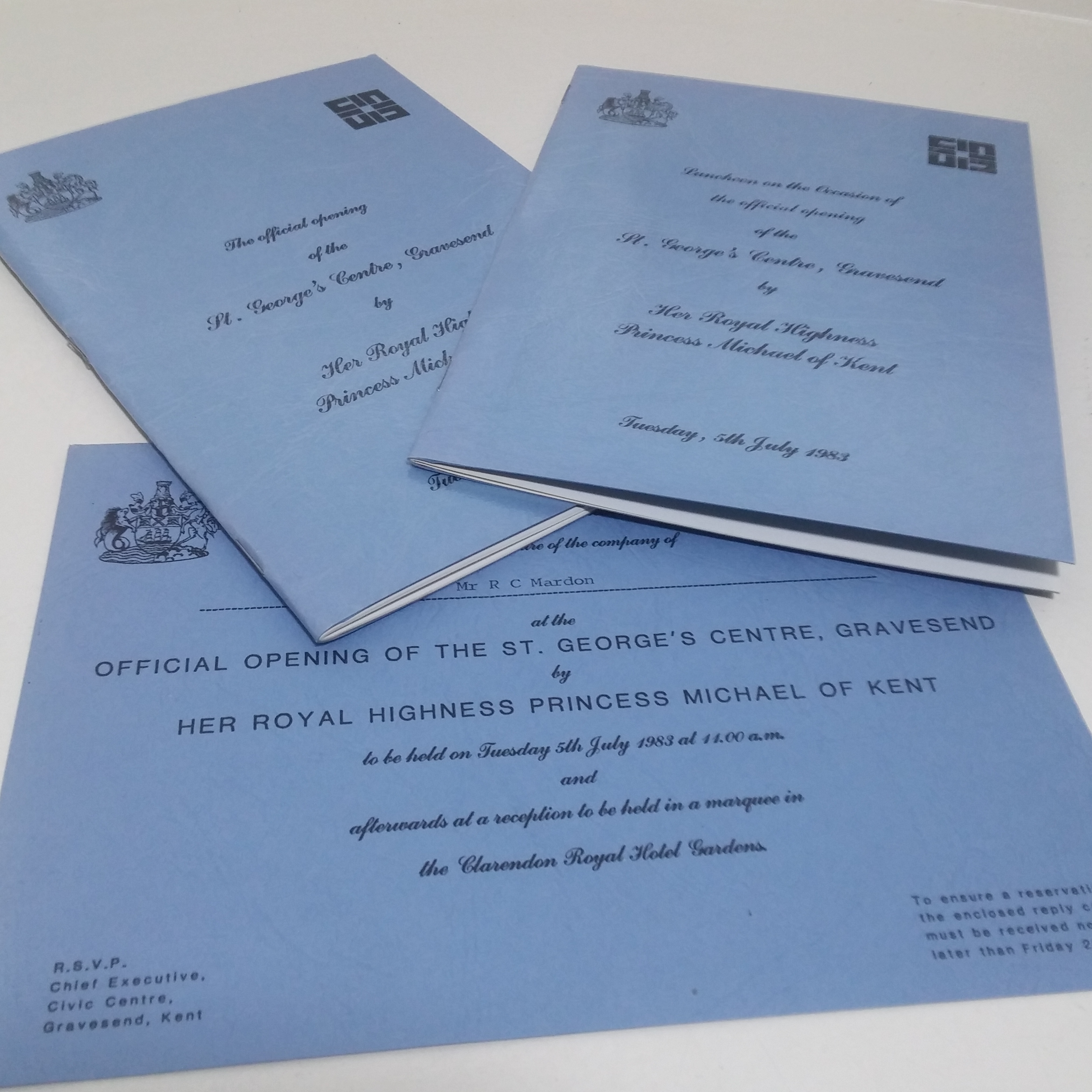 Booklets etc relating to the Opening of St George's Centre, Gravesend, on 5th July 1983 by Princess Michael of Kent