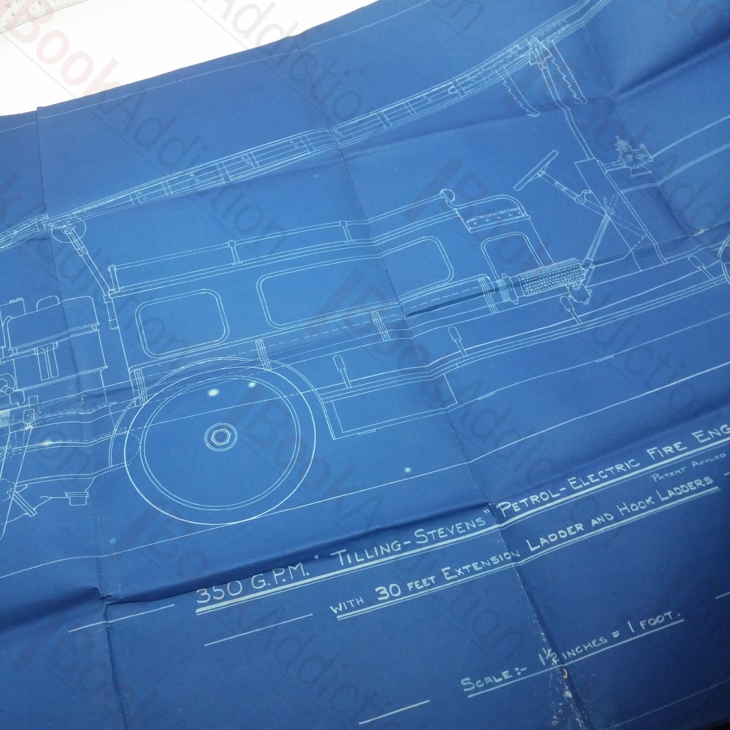 Tilling-Stevens Petrol-Electric Fire Engine Technical Drawing, 1919